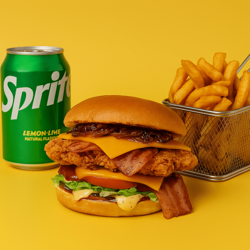 BBQ chick'n burger menu