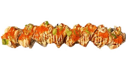 162. Flamed sake ebi roll