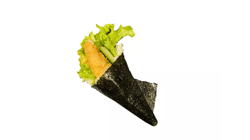 137. Tempura ebi handroll