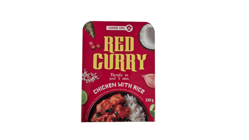 Tummie Time Red Curry kip met rijst