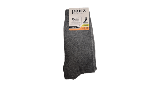 Heren sokken 3-pack grijs maat 43-46