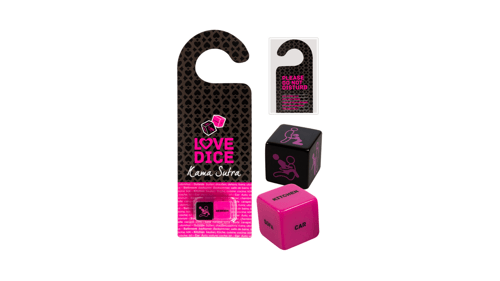 Liefdes dobbelstenen en deurhanger Kama Sutra