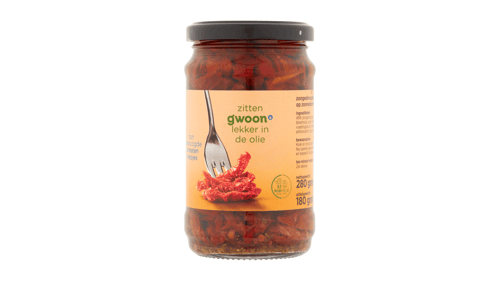 Gwoon zongedroogde tomaten op zonnebloemolie