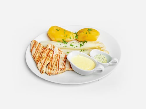 2 Putenmedaillons mit Spargel