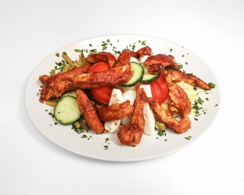 Putenstreifen Salat - Platte