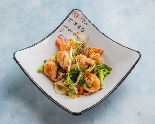Udon Xao mit Garnelen