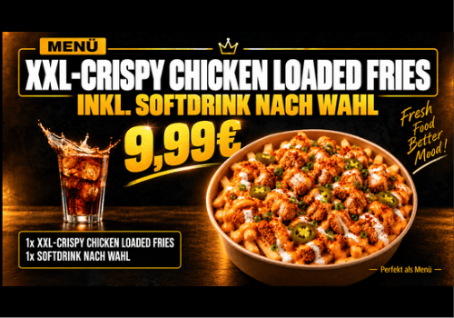 Crispy Chicken Loaded Fries  Menü 