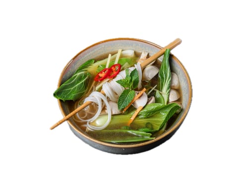 Reisnudel Suppe (vegan möglich)