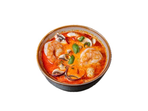 Kokossuppe mit Garnelen