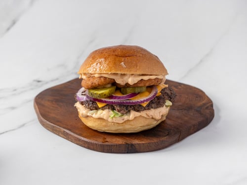 Fried onion burger