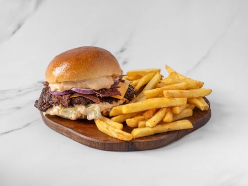 Bacon cheese burger menu