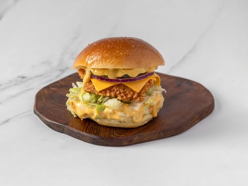 Honey mustard chicken burger