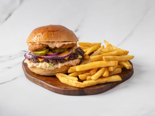 Fried onion burger menu