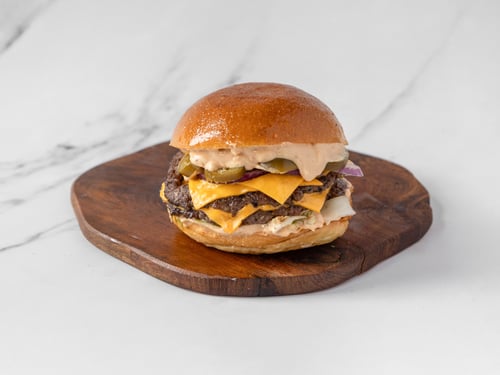 Double spicy cheeseburger