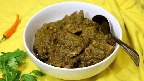 Mutton Hariyali with Rice