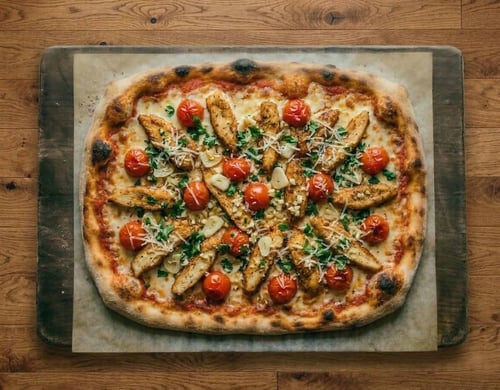 Chicken-Pizza Family, 45x35cm