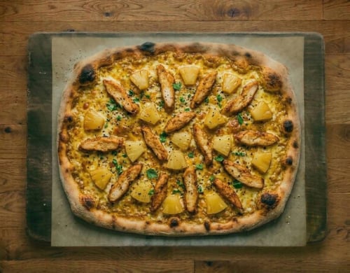 Pizza Chicken Curry Family, 45x35cm