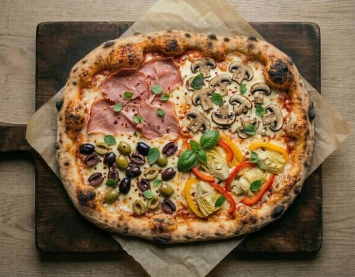 Pizza Quattro Stagione Family, 45x35cm