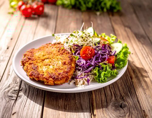 Vegan Fitness Schnitzel Teller