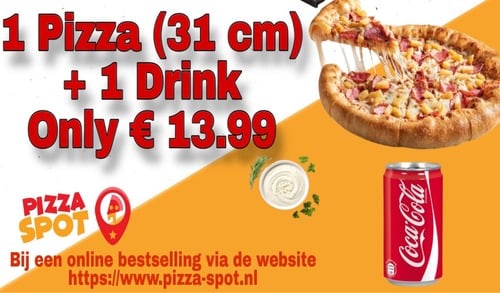 1 Medium Pizza + 1 Drink = €13,99