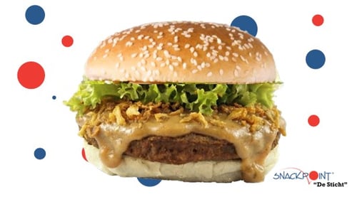 Sate 'Java' burger + 2 jubileumzegels
