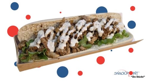 Baguette shoarma met knoflooksaus