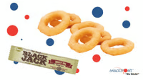 6 Onion rings met BBQ saus