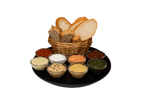 Brotkorb mit 2 Dips nach Wahl