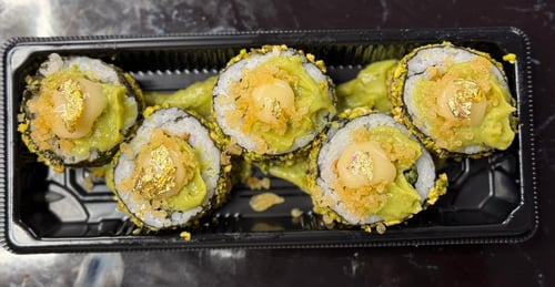 Futo Maki Pistace with Gold Flakes