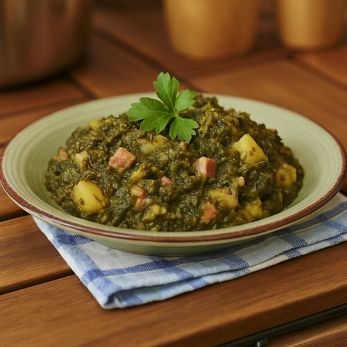 deftiger Grünkohleintopf mit Kassler und Mettwurst