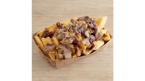Cheddar pulled pork fries