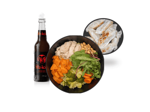 Menü 1 – PowerBowl mit Chicken Gyoza