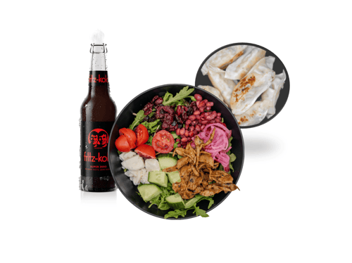 Menü 3 – Planted Kebab Bowl mit Veggie Gyoza