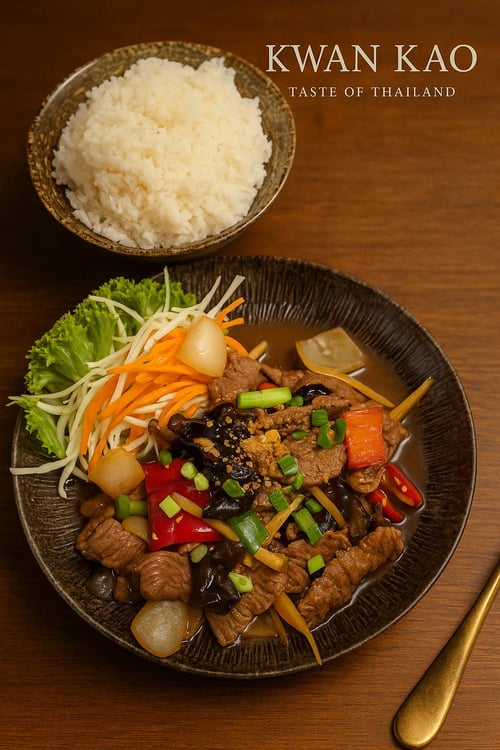 55.Pad Khing mit Rindfleisch