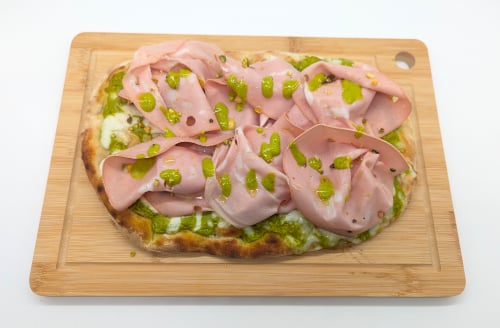 Pinsa Mortadella e Pistacchio