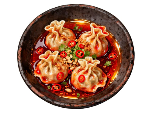 9 Red Oil Wantan