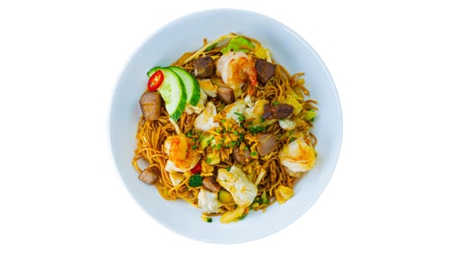 Combination (Kip-Varken-Garnalen) Nasi/Bami