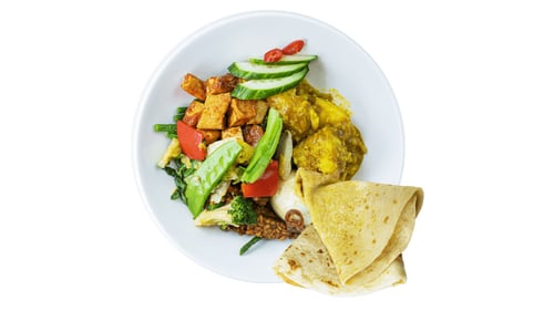 Roti Vegetarisch - Zoetpittige tahoe tempeh