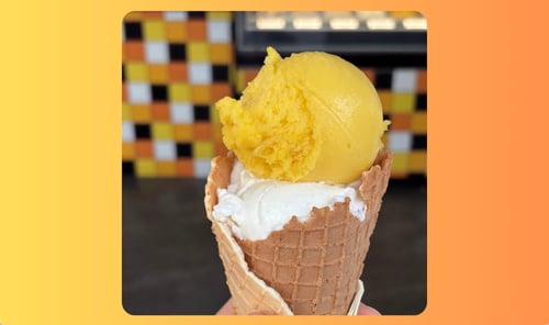 2 Kugeln á 80g in der Waffel
