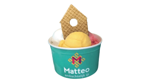 Bakje met 1 bol ijs