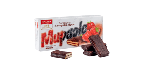 Prestige koekjes met fruithart aardbeien