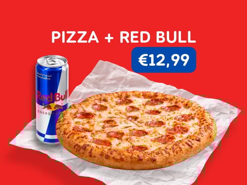 Pizza + Red Bull