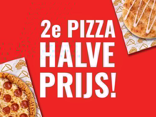 2e Pizza Halve Prijs!
