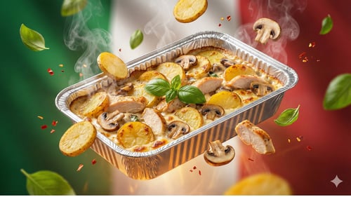 Kartoffelauflauf mit Hähnchenfleisch