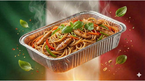 Asia Bratnudeln mit Hühnerfleisch