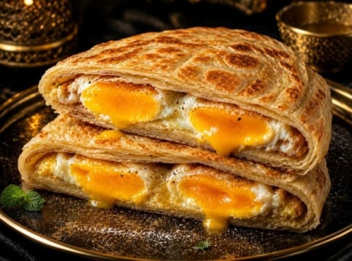 Dubbele Roti Prata met Ei