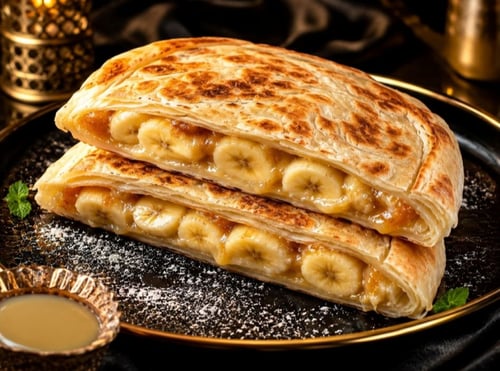 Dubbele Roti Prata met Banaan