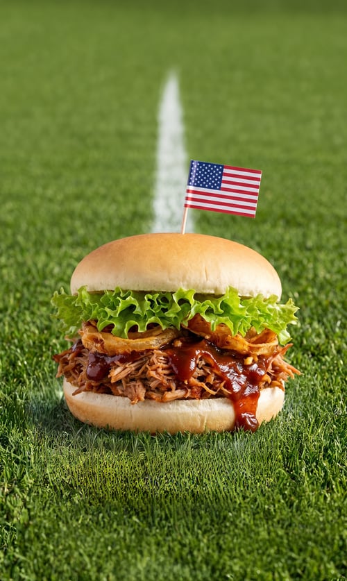 Pulled pork american bbq burger