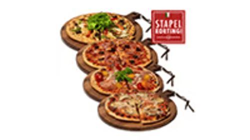 Stapelkorting 4 pizza's