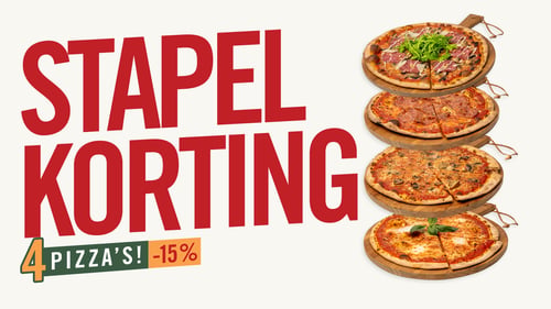 Stapelkorting 4 pizza's